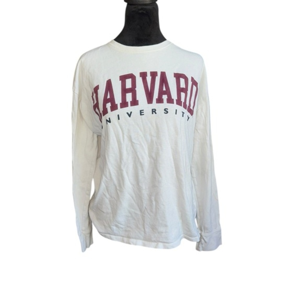 ZARA Unisex HARVARD spell out long‎ sleeve in white/ burgundy size medium